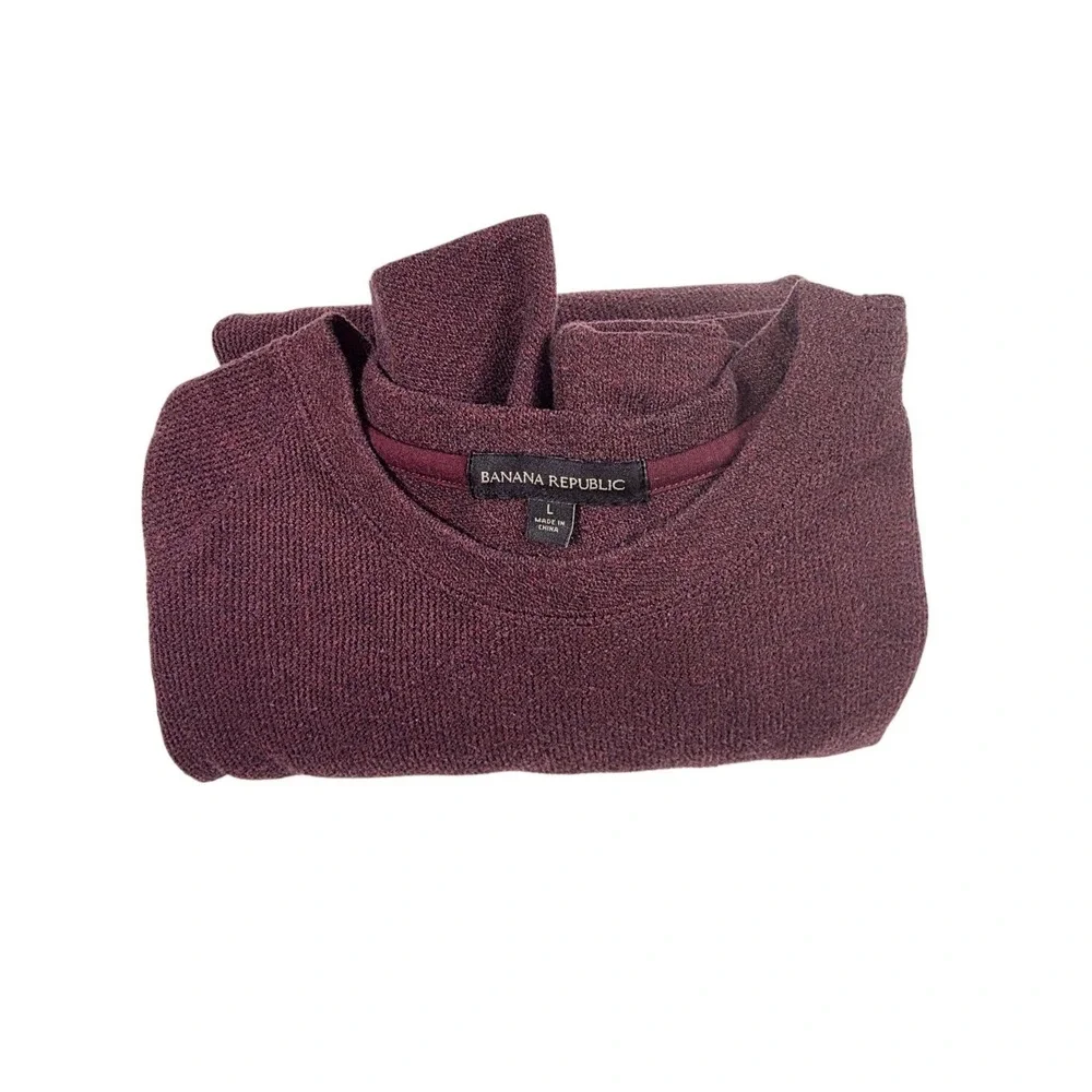 Banana Republic Burgundy‎ Crew Neck Pullover Knit Sweater Men's Size Large